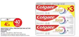 Intermarché Hyper Colgate Dentifrice total prévention 24h active soin complet offre