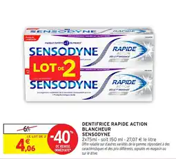 Intermarché Hyper Sensodyne Dentifrice rapide action blancheur offre