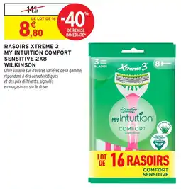 Intermarché Hyper Wilkinson Rasoirs xtreme 3 my intuition comfort rasoirs xtreme 3 offre