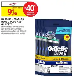 Intermarché Hyper Gillette Rasoirs jetables blue 2 plus 4x8 offre