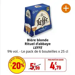 Coccinelle Express Bière blonde rituel d'abbaye leffe offre