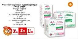 Coccinelle Express Protection hygiénique hypoallergénique love & green offre
