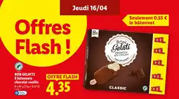 Lidl BON GELATTI 8 bâtonnets chocolat vanille offre