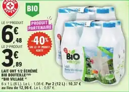 E.Leclerc Express Lait uht 1/2 écrémé bio bouteille bio village offre