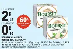 E.Leclerc Express Boursin ail & fines herbes 39% mat.gr. offre