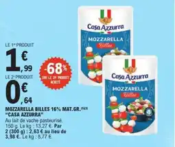 E.Leclerc Express Mozzarella billes 16% mat.gr. casa azzurra offre
