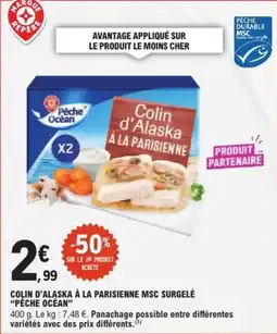E.Leclerc Express Colin d'alaska à la parisienne msc surgelé pêche ocean offre