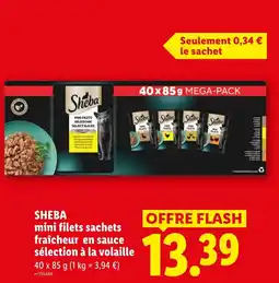 Lidl SHEBA mini filets sachets fraîcheur en sauce sélection à la volaille offre