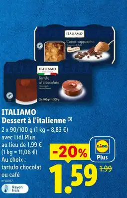 Lidl ITALIAMO Dessert à l'italienne offre