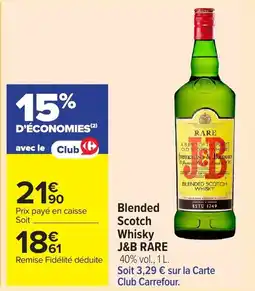 Carrefour Market Blended scotch whisky j&b rare offre