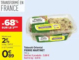 Carrefour Market Taboulé oriental pierre martinet offre