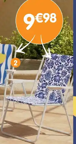 b&m Chaise pliante - citron ou imprimé offre