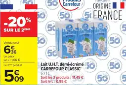 Carrefour Market Lait u.h.t. demi-écrémé carrefour classic' offre