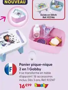 La Grande Récré Smoby - panier pique-nique 2 en 1 gabby offre