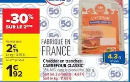 Carrefour Market Carrefour - cheddar en tranches offre