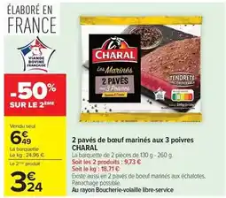 Carrefour Market Charal - 2 pavés de bœuf marinés aux 3 poivres offre