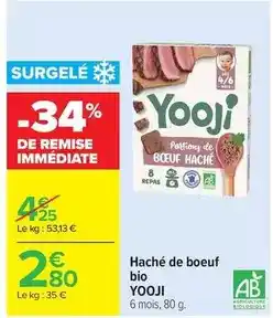 Carrefour Market Yooji - haché de boeuf bio offre