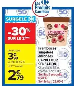 Carrefour Market Carrefour - framboises surgelées enrobées sensation offre