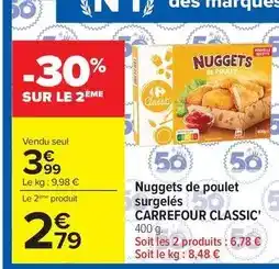 Carrefour Market Carrefour - nuggets de poulet surgelés classic offre