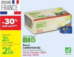 Carrefour Market Beurre carrefour bio offre