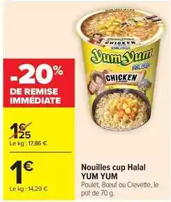 Carrefour Market Nouilles cup halal offre