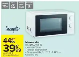Carrefour Market Simply - micro-ondes offre