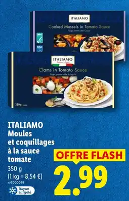Lidl ITALIAMO Moules et coquillages à la sauce tomate offre