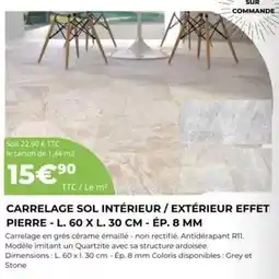 BigMat Carrelage sol intérieur / extérieur effet pierre offre