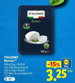 Lidl ITALIAMO Burrata offre