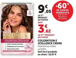 Hyper U L'oréal - coloration e xcellence creme offre