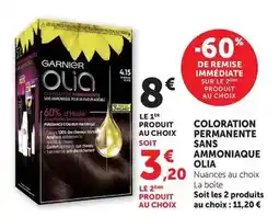 Hyper U Garnier - coloration permanente sans ammoniaque olia offre