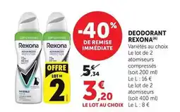 Hyper U Rexona - deodorant offre