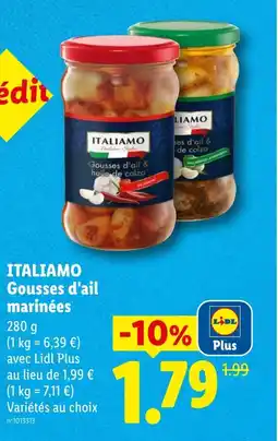 Lidl ITALIAMO Gousses d'ail marinées offre