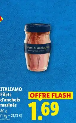 Lidl ITALIAMO Filets d'anchois marinés offre