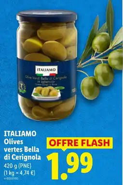 Lidl ITALIAMO Olives vertes Bella di Cerignola offre