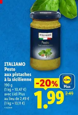 Lidl ITALIAMO Pesto aux pistaches à la sicilienne offre
