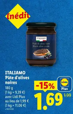 Lidl ITALIAMO Pâte d'olives noires offre