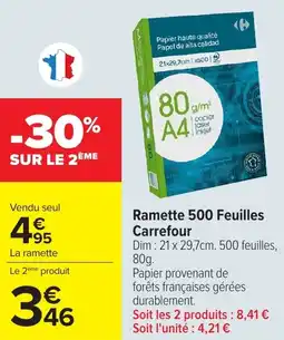 Carrefour Market Ramette 500 feuilles carrefour offre