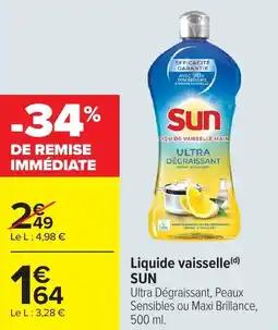 Carrefour Market Liquide vaisselle sun offre