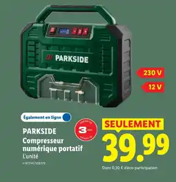 Lidl PARKSIDE Compresseur numérique portatif offre