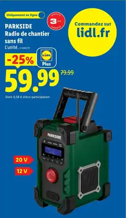 Lidl PARKSIDE Radio de chantier sans fil offre