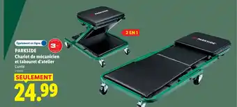 Lidl PARKSIDE Chariot de mécanicien et tabouret d'atelier offre