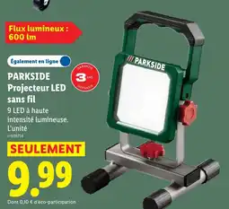 Lidl PARKSIDE Projecteur LED sans fil offre
