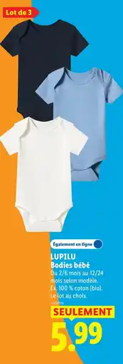 Lidl LUPILU Bodies bébé offre