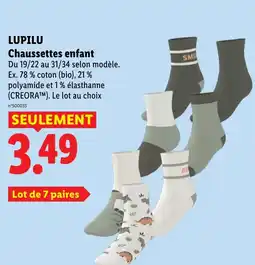 Lidl LUPILU Chaussettes enfant offre