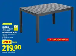 Lidl LIVARNO Table de jardin extensible en aluminium Miami offre