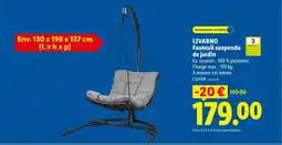 Lidl LIVARNO Fauteuil suspendu de jardin offre