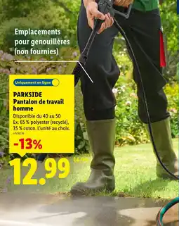 Lidl PARKSIDE Pantalon de travail homme offre
