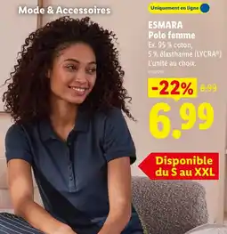 Lidl ESMARA Polo femme offre