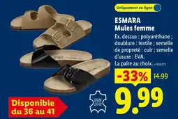 Lidl ESMARA Mules femme offre